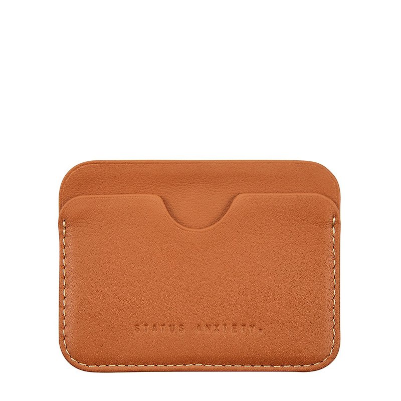 GUS card holder_Camel / camel - ID & Badge Holders - Genuine Leather Brown