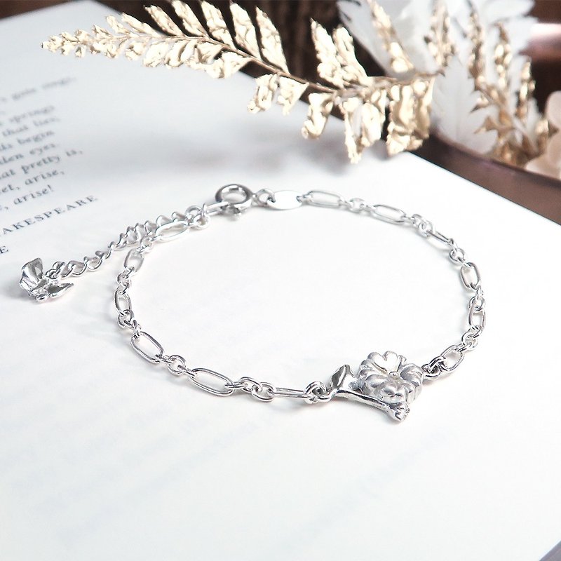 Primrose Aquarius Constellation Flower 925 Sterling Silver Bracelet Birthday Gift Girls Bracelet - สร้อยข้อมือ - เงินแท้ สีเงิน