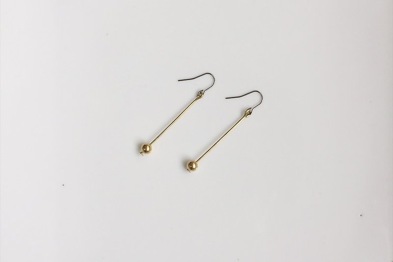Elf simple brass hanging earrings - ต่างหู - เครื่องเพชรพลอย สีทอง