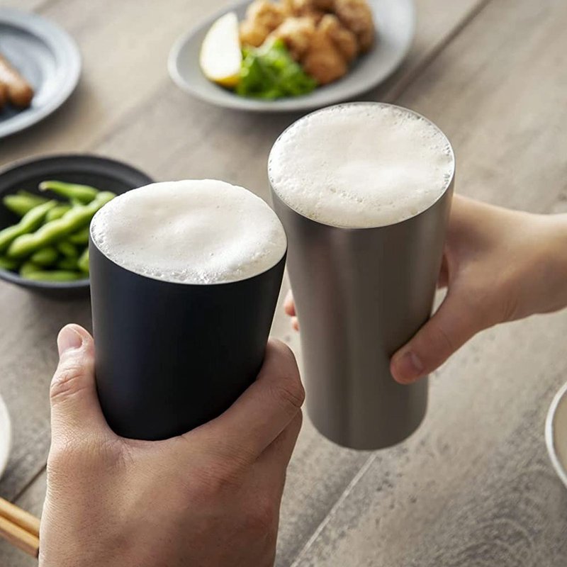 【孔雀Peacock】420ML 真空斷熱 不鏽鋼杯/啤酒杯/冰壩杯-原剛色 - 保溫瓶/保溫杯 - 不鏽鋼 銀色