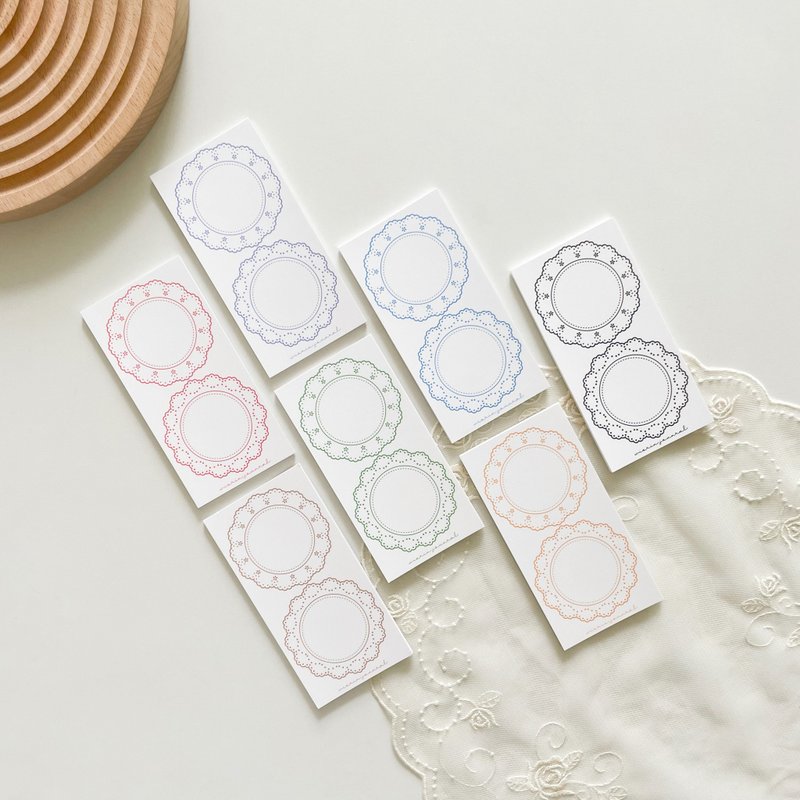 Circular flower line frame scrapbook sticky notes - 便條紙/便利貼 - 紙 