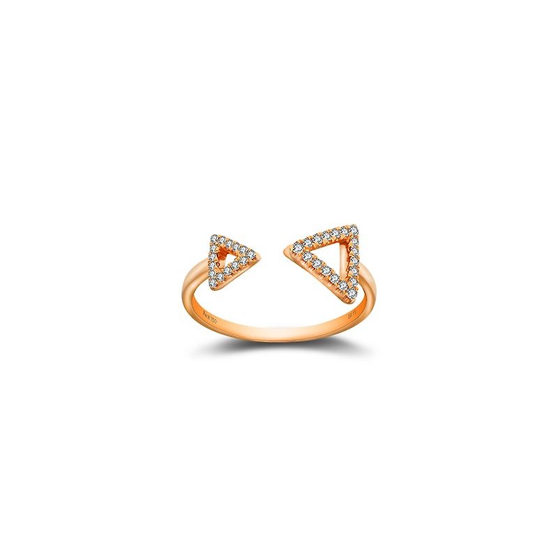 Double Arrow Diamond Ring - แหวนทั่วไป - โลหะ สีส้ม