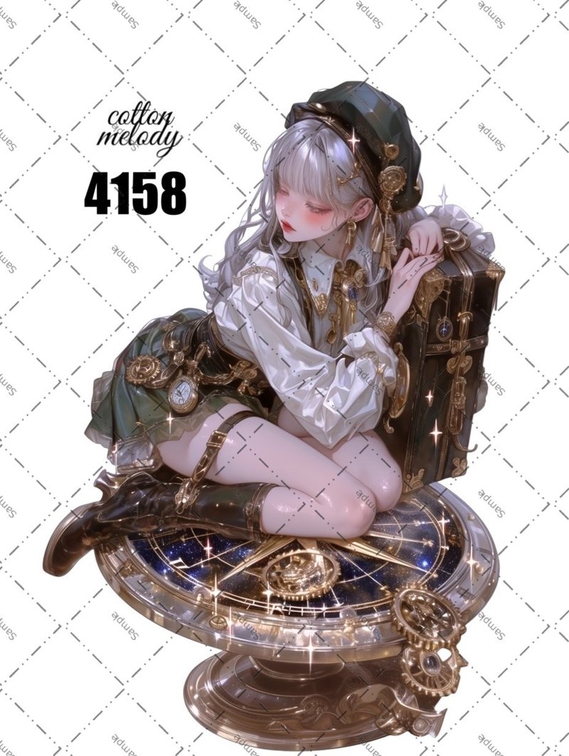original sticker no.4158 人物ステッカー オリジナルステッカー オリジナル人物ステッカー 装飾ステッカー cotton melody - 貼紙 - 紙 