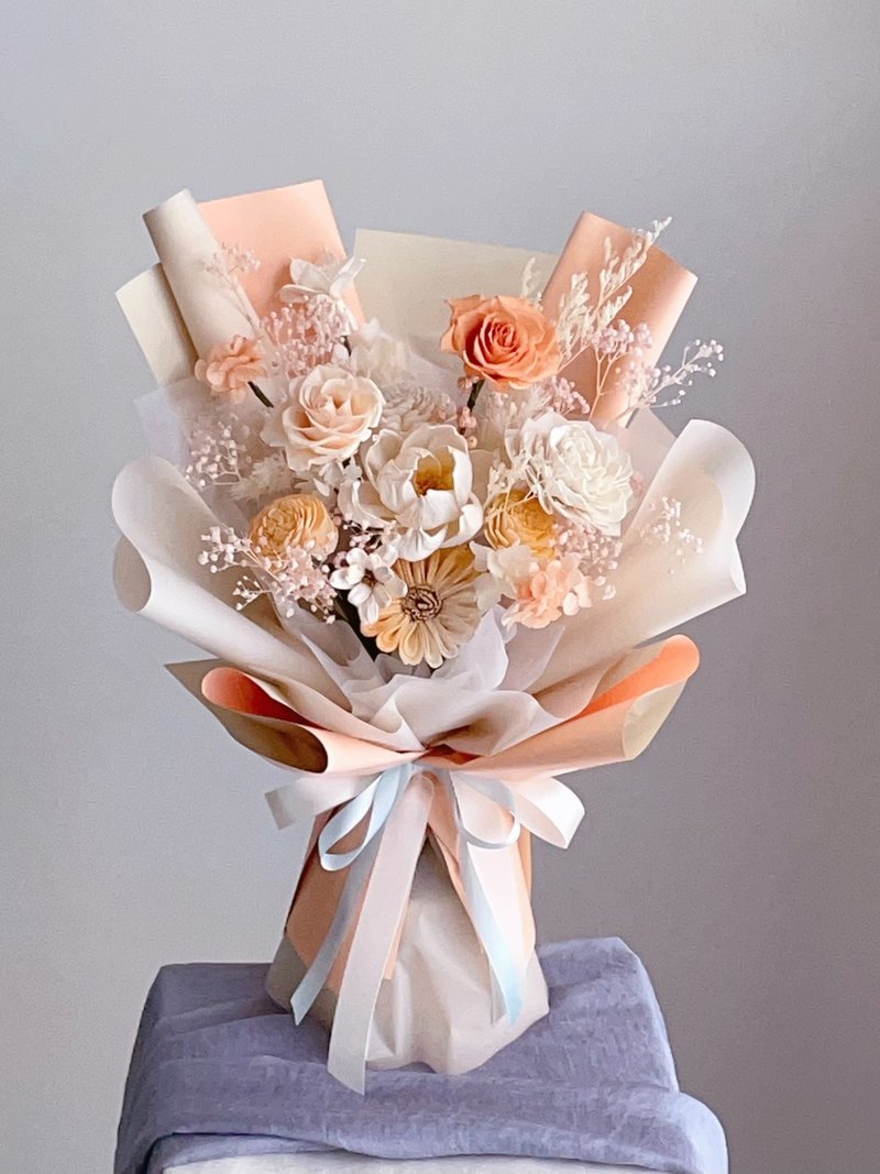 [Non-withering dried flowers] Valentine's Day bouquet, orange rose everlasting flower bouquet - Dried Flowers & Bouquets - Plants & Flowers Orange