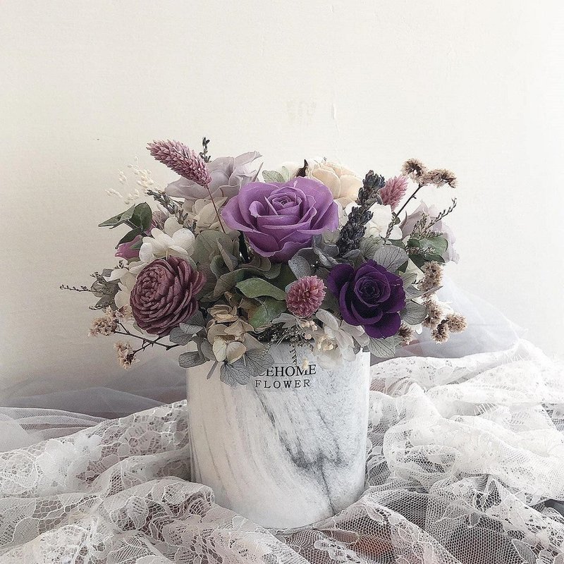 Marbled immortal flower ceremony elegant purple gray Morandi immortal flower dry flower Sola flower - Dried Flowers & Bouquets - Plants & Flowers Purple