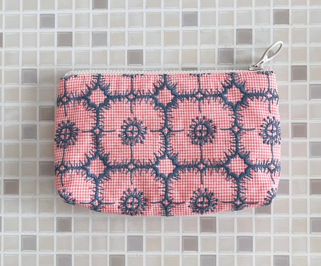 ミナペルホネン タンバリン skip ピンク フラットポーチ 受注製作ミナ