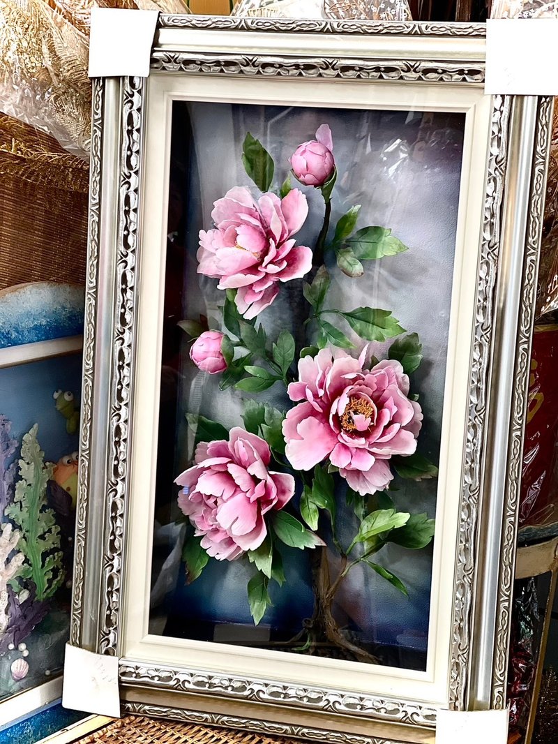 Peony flower wall decoration picture frame store home wall decoration gift - Picture Frames - Clay 