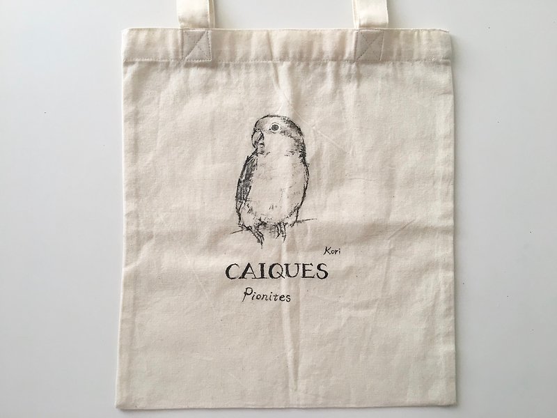 Pure hand-painted bird cotton shopping bag ‧ Keck - กระเป๋าถือ - ผ้าฝ้าย/ผ้าลินิน 