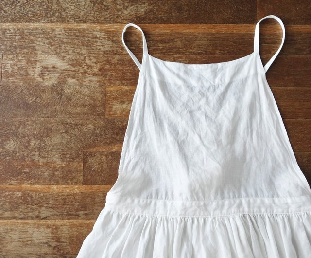 【こよしさん様引き続き専用ページ】linen＊ギャザーたっぷりエプロンワンピース こよしさんページ】linenバンブー＊ギャザーたっぷりエプロン
