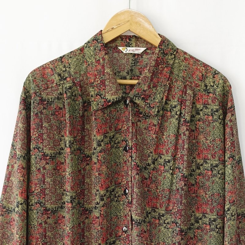 │Slowly│ vintage shirt 41│vintage. Retro. Literature - Women's Shirts - Polyester Multicolor