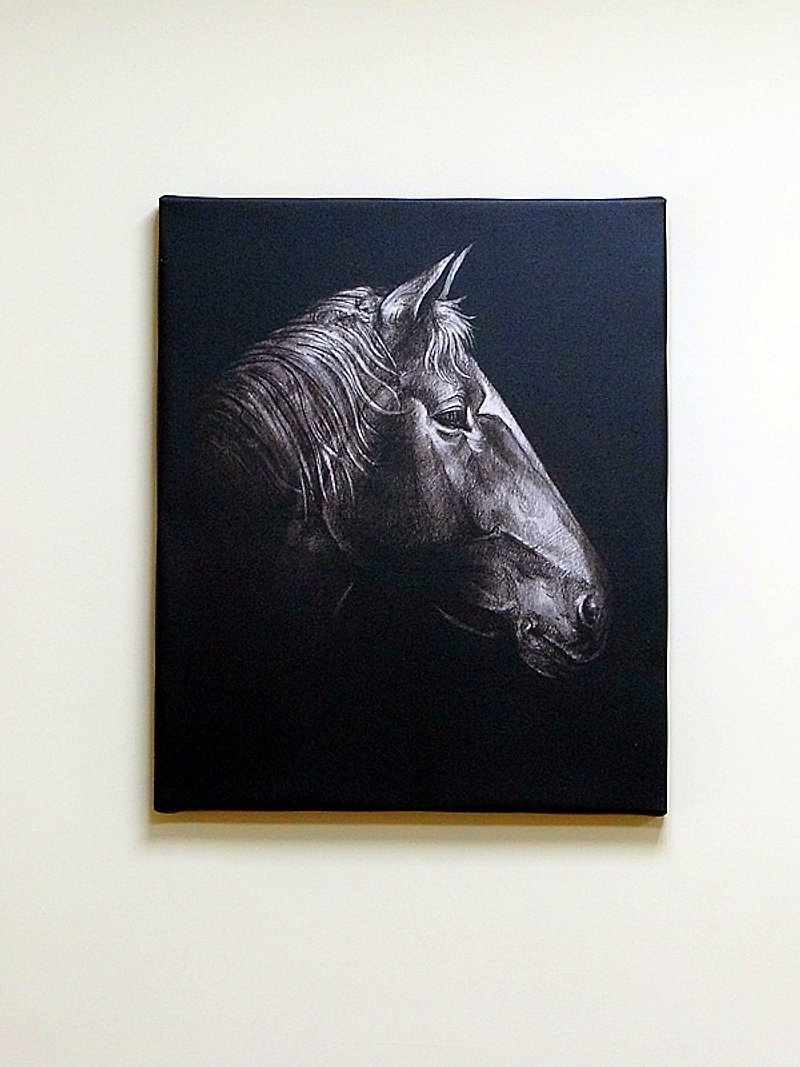 Prints black sketch series: horse, orangutans, like (slightly) - โปสเตอร์ - กระดาษ 