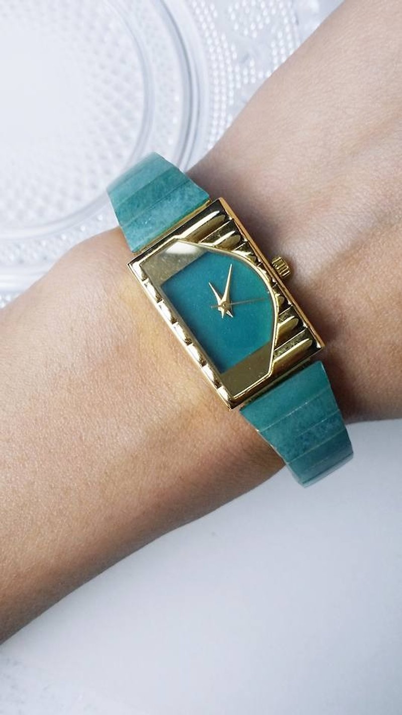 【Lost And Find】Natural jade watch - Women's Watches - Gemstone Green