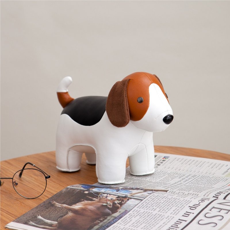 【書擋】米格魯 Beagle 皮革動物擺飾 | 入厝禮物 - 擺飾/家飾品 - 人造皮革 多色