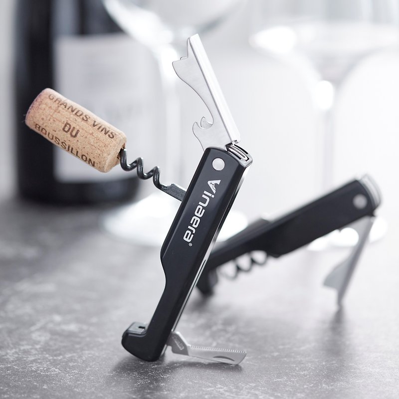 Vinaera Sommelier and Wine Knife Three-in-one Multifunction Wine Knife - Bottle & Can Openers - Stainless Steel 