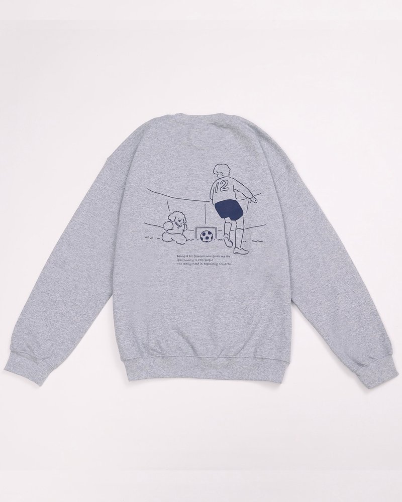 Soccer Sweat shirts Gray - เสื้อผู้หญิง - ผ้าฝ้าย/ผ้าลินิน สีเทา