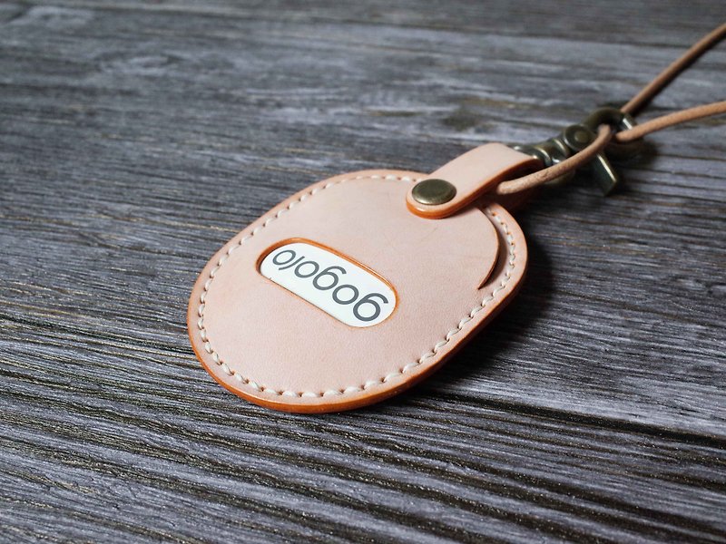 GOGORO EC-05 Ai-1 motorcycle key leather case-round shape- Wax orange orange - Keychains - Genuine Leather Orange