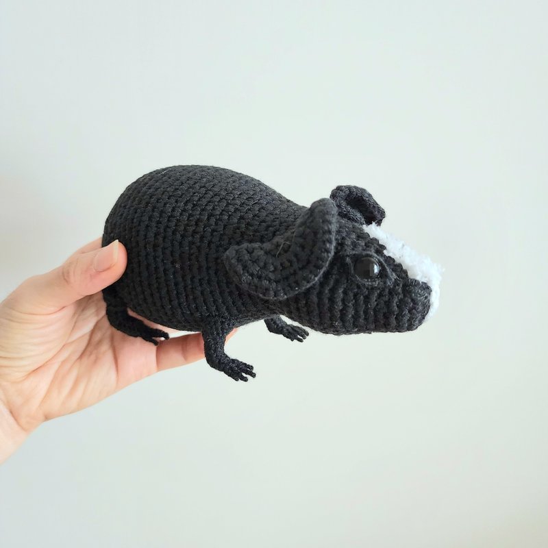 Customized pet doll hairless guinea pig doll ornaments - ตุ๊กตา - ผ้าฝ้าย/ผ้าลินิน สีดำ