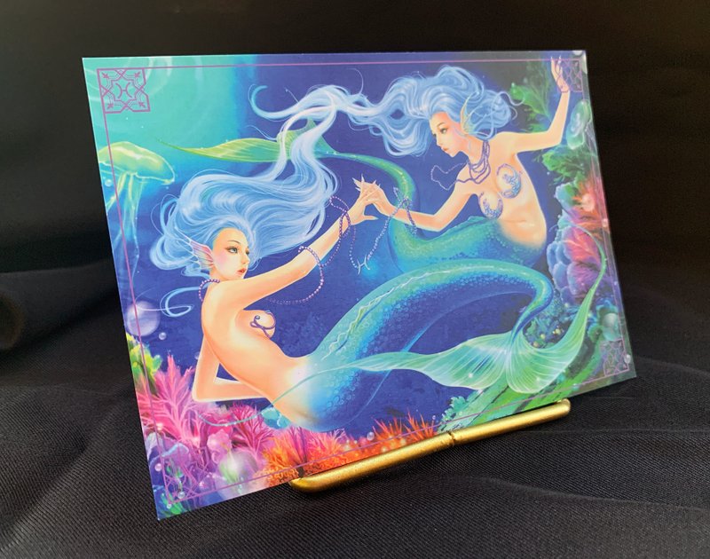 【限量明信片】東方十二星座－雙魚座 - 卡片/明信片 - 紙 藍色