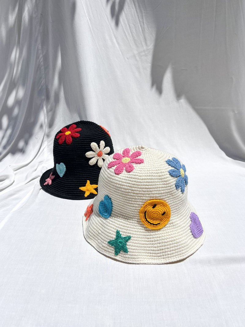 Bucket Hat, Crochet Hat, Crochet, Handmade, Hat - หมวก - อะคริลิค สีดำ