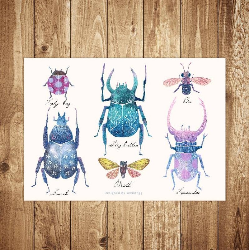 Illustration postcard - Bugs Sweetheart - Cards & Postcards - Paper Multicolor