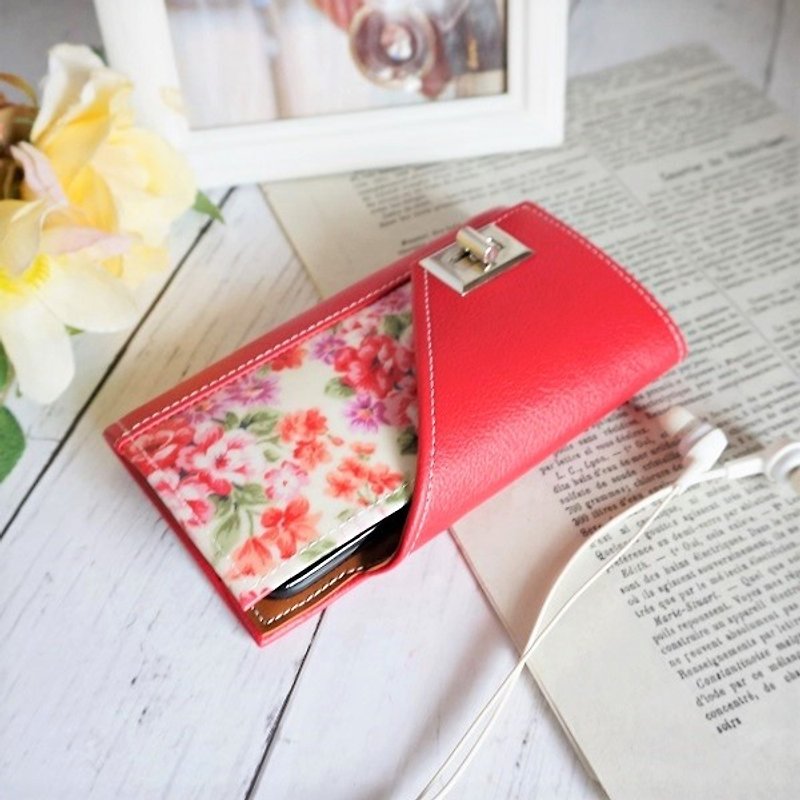 iPhone7 / 6 / 6S ★ notebook type Sumahokesu "Rose Red" - เคส/ซองมือถือ - วัสดุกันนำ้ สีแดง