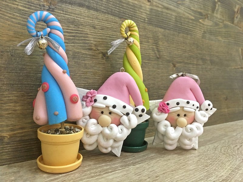 Soft clay pottery course in December: Rotating Christmas tree + curling Santa Claus - อื่นๆ - ดินเผา 