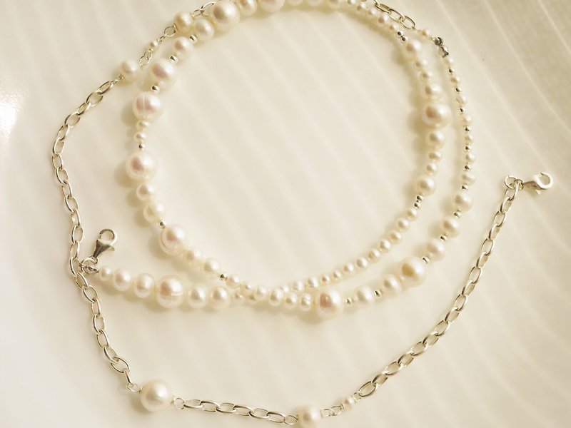 白色小精靈 Le petit lutin blanc - 項鍊 - 珍珠 銀色