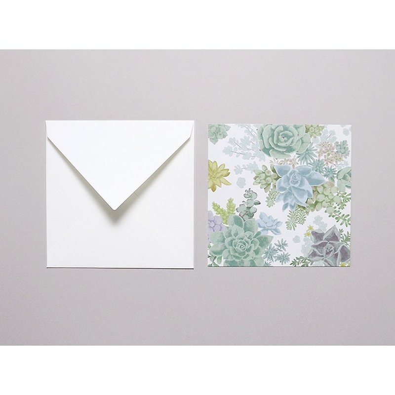 HEY DAY Message Card M Succulents - การ์ด/โปสการ์ด - กระดาษ สีเขียว