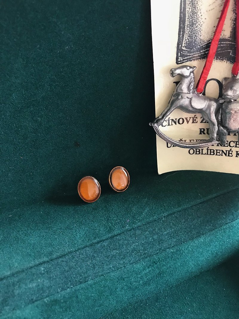 Magical Little Bean - Orange - Earrings & Clip-ons - Other Metals Orange