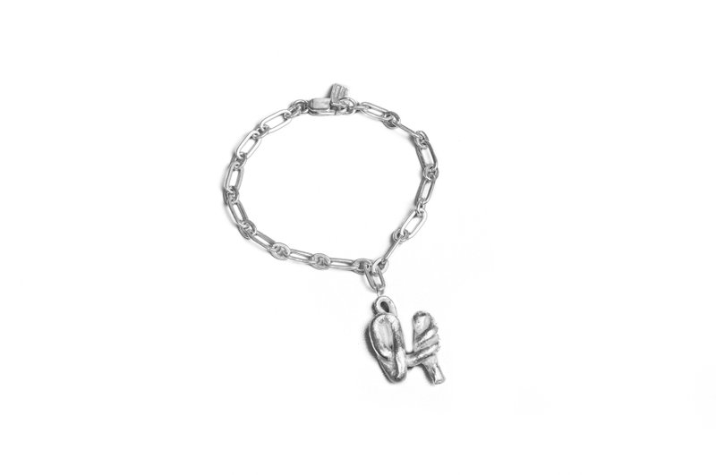 Knot Alphabet Bracelet Silver 99.99 / H / - 手鍊/手環 - 純銀 銀色