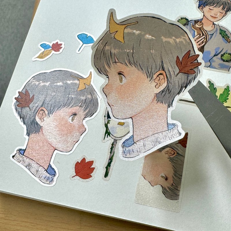 Falling leaves | NOMA | korea illust Art Sticker - สติกเกอร์ - กระดาษ 