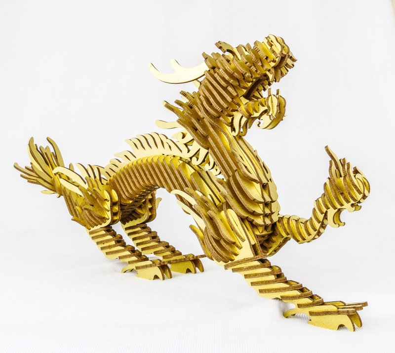 東方神龍 (金) DIY 紙鎮 環保紙材 - 擺飾/家飾品 - 紙 金色