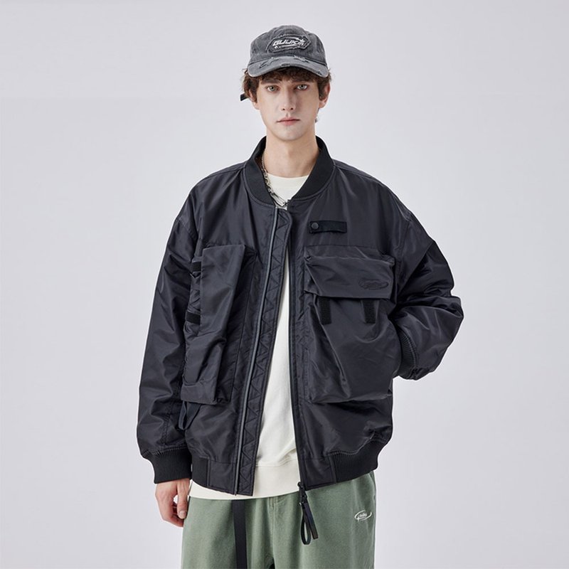 三个地方和 - 男夾克/外套 - 棉．麻 黑色