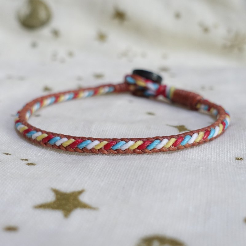 Vitality│Classic braided diagonal style│Waterproof Wax surf bracelet and anklet - Bracelets - Waterproof Material Brown