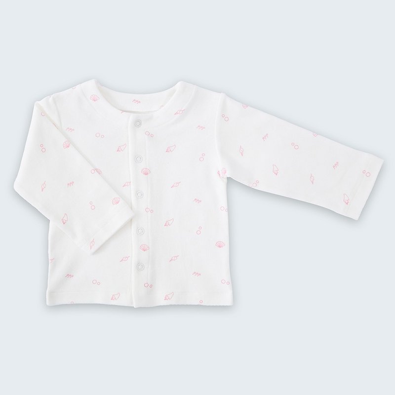 【Deux Filles有機棉】嬰兒外套3~18月(粉色印花) - 童裝外套 - 棉．麻 粉紅色