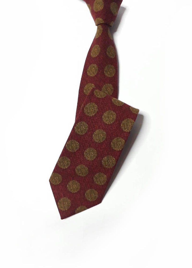 Vintage polka dot tie Neckties - เนคไท/ที่หนีบเนคไท - ผ้าฝ้าย/ผ้าลินิน หลากหลายสี