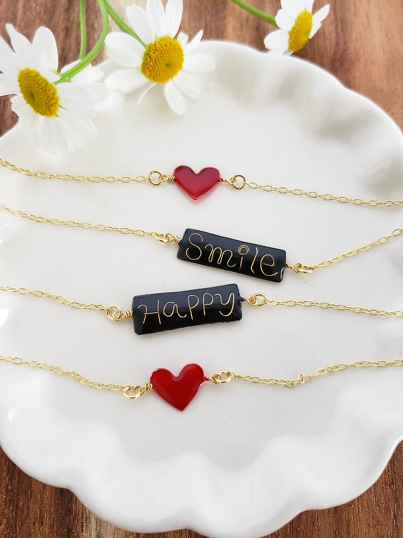 Smile & Happy bracelet - Bracelets - Resin Red