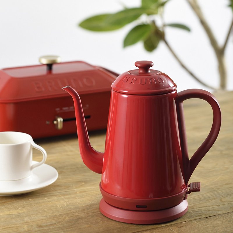 週年慶家電特惠 | 日本BRUNO 復古手沖快煮壺(烈日紅) - 咖啡壺/手沖壺 - 不鏽鋼 紅色