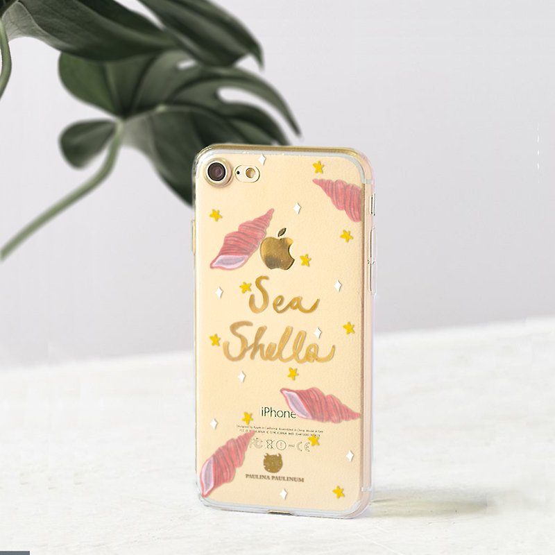Seashell clear phone case Floral iPhone x Case Samsung note8 case Galaxy s8plus - Phone Cases - Plastic Pink