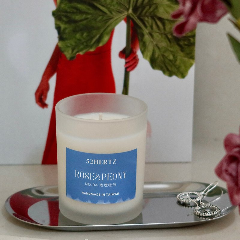 NO.94 Elegant Rose Peony/Natural Soy Scented Candle 150g Floral Series - Candles & Candle Holders - Essential Oils Black