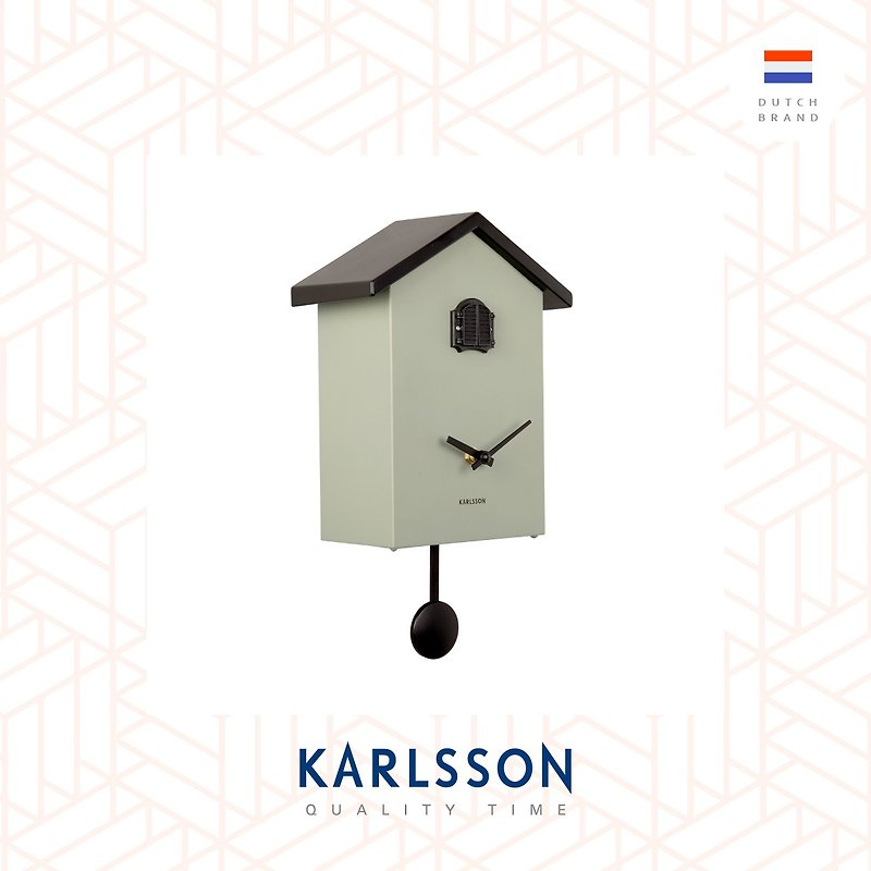 Holland Karlsson、トラディショナル カッコウ グリーン スイング カッコウ ウォール クロック (正時) - 時計 - プラスチック グリーン