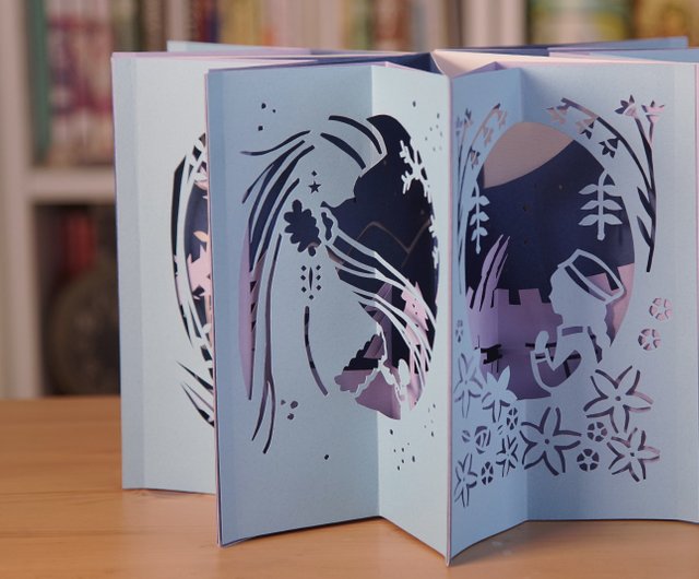 オンライン講座 北欧のおとぎ話 切り絵 ポップアップブック 専用素材パッケージ ショップ Star S Pop Up Book Store Bamboo Paper Pinkoi