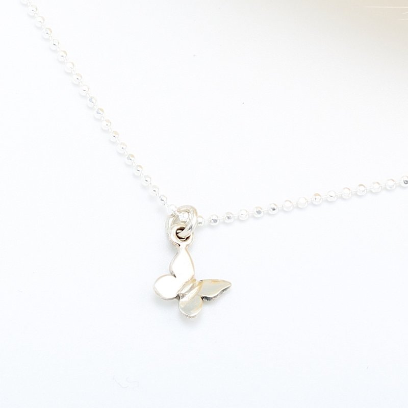 Butterfly s925 sterling silver necklace Valentine Day gift - Necklaces - Sterling Silver Silver