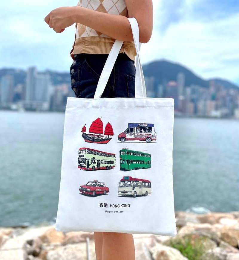 香港交通工具帆布袋 - 手提包/手提袋 - 棉．麻 
