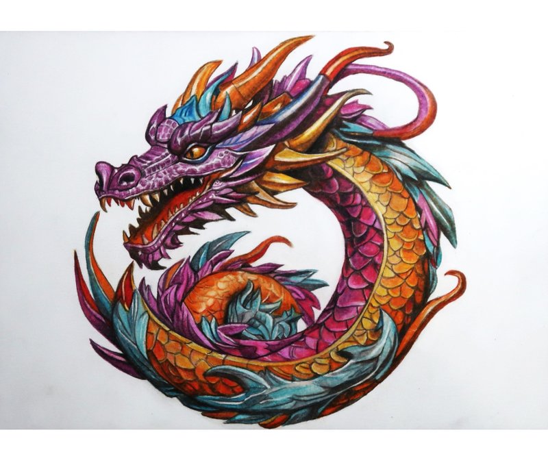 1.龍畫(上架作品)  2.客製畫  3.縮時攝影 - 似顏繪/客製畫 - 紙 橘色