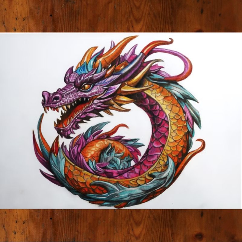 1.龍畫(上架作品)  2.客製畫  3.縮時攝影 - 似顏繪/客製畫 - 紙 橘色