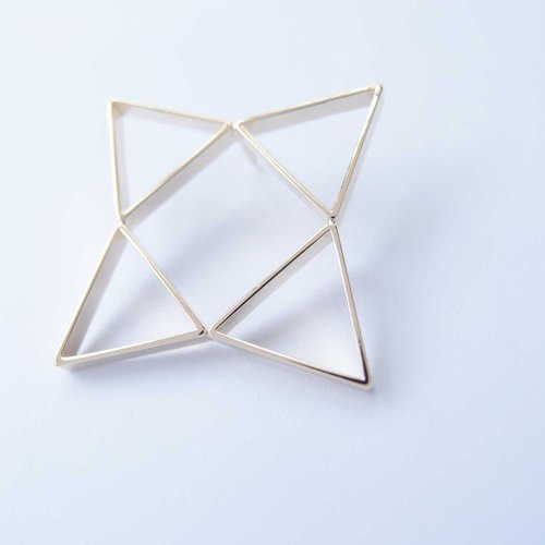 几何风景3 金属胸针