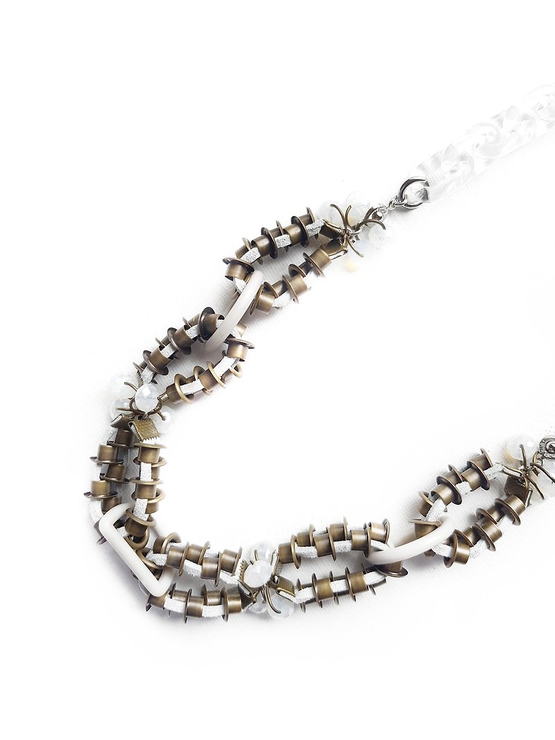 MAVI Braided Chain Loop Necklace //HEATHER - 項鍊 - 其他材質 灰色