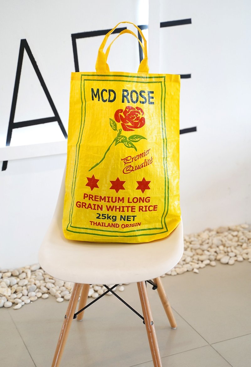 Rose Upcycled Rice Sack Bag (Yellow) - Other - Plastic Yellow