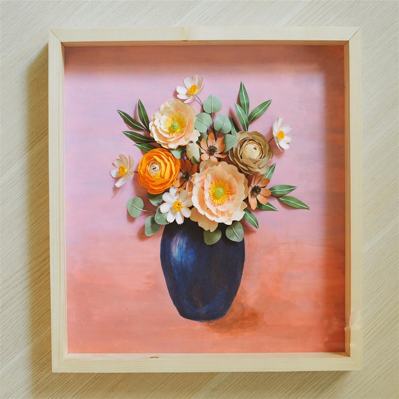 Spring Vase - Paper Flowers Art - 壁貼/牆壁裝飾 - 環保材質 
